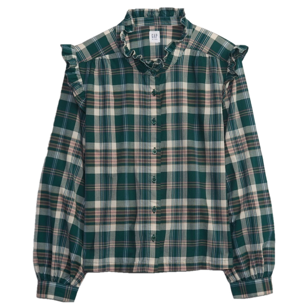 Gap Kids Ruffle Sleeve Button-Down Shirt Size XXL 14-16